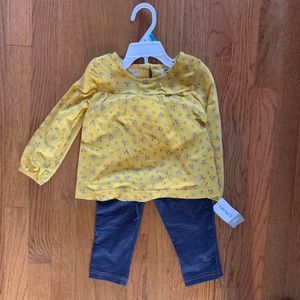 NWT Carter’s! Two piece leggings & flowered top!